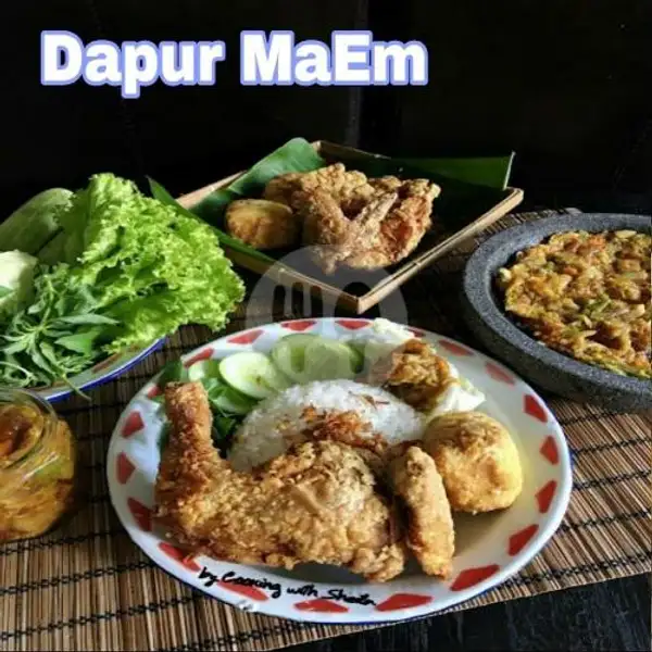 Paket Hemat 3 ( Ayam Geprek + Nasi + Indomie Goreng + Telur Ceplok Goreng + Tahu + Tempe + Teh Pucuk ) | Dapur Maem, Al-Muhajirin 4