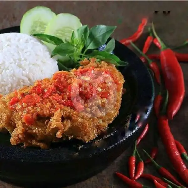 Ayam Geprek Sambal Oryginal + Nasi | K' Uzie Fried Chihken