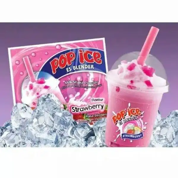 Pop ice Strawberry | Seblak & Soto Juice Nenk Ika, Raya Cijerah
