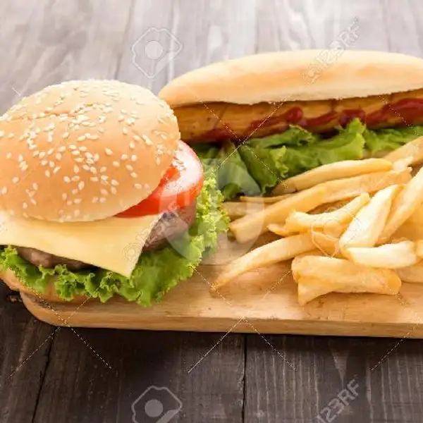 Paket Combo Burger Original | Burger & Roti Bakar Bening, H. Sulaeman