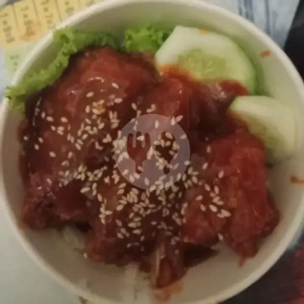 Rice Bowl Chicken Saos Korea | Chicken Bites, Jeruk