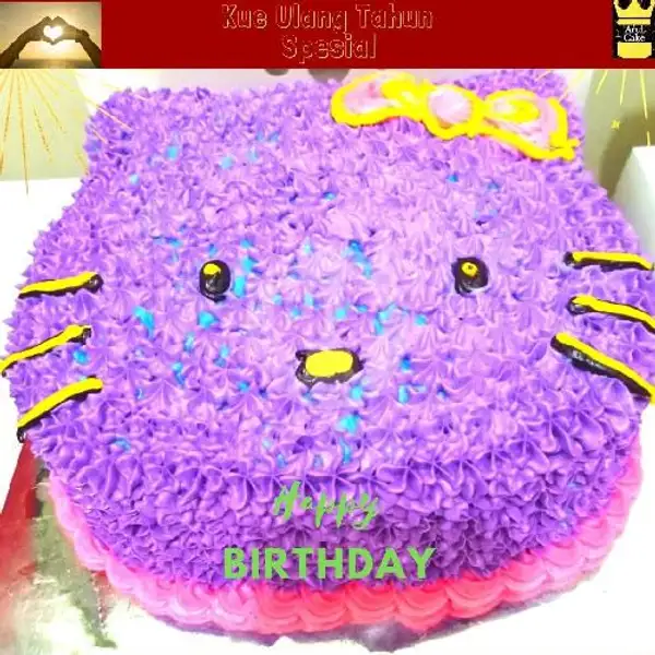 Kue Ulang Tahun Spesial Cookies, Karakter Hellokity Ungu, Uk : 22x22 | Kue Ulang Tahun ARUL CAKE, Pasar Kue Subuh Senen