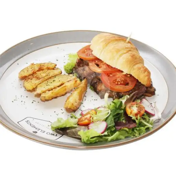 Croissant Beef Mushroom Sandwich | Elzatta Café, Pondok Kelapa