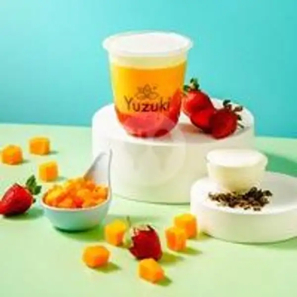 Cheese Mango Strawberry Jelly (S) | Yuzuki Tea & Bakery Majapahit - Cheese Tea, Fruit Tea, Bubble Milk Tea and Bread
