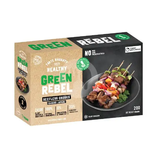 Green Rebel Beefless Chunks (200 gr) | BURGREENS - Healthy, Vegan, and Vegetarian, Menteng