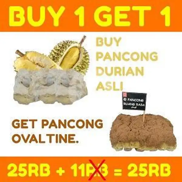 Pancong Durian Asli + Pancong Ovaltine (Gratis) | Pancong Ruang Rasa, Limo