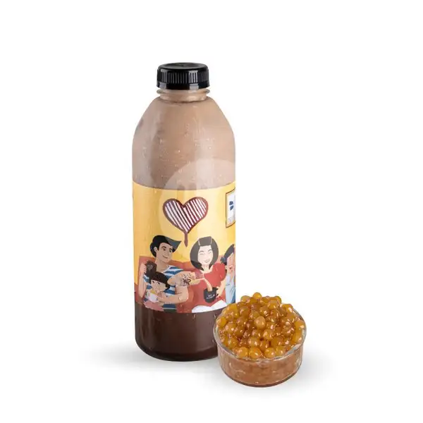 Seliter Hazelnut Choco Milk Tea with Sultan Boba | Kopi Kenangan x Cerita Roti, Naga Supermarket Pekayon