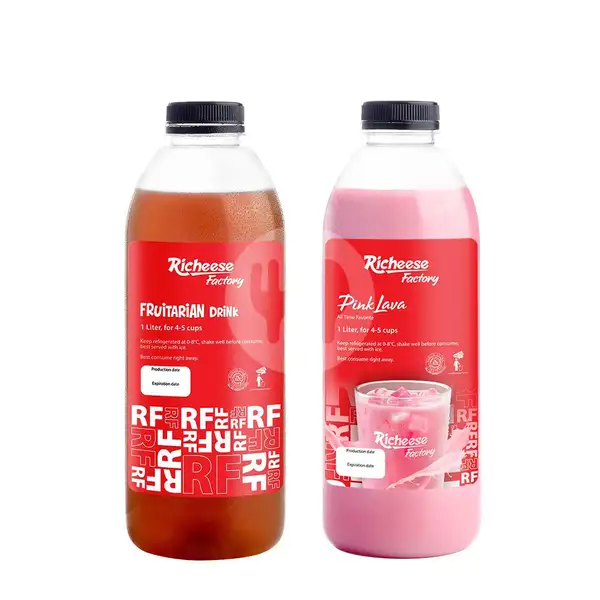 Bundle Fruitarian Drink + Pink Lava 1L | Richeese Factory, Sesetan Bali