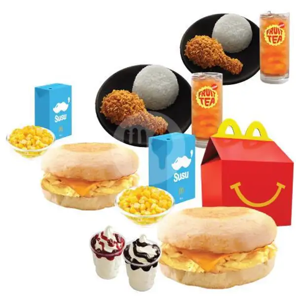 Family Time Breakfast Berempat HM Egg & Cheese Muffin (Ayam Krispy McD) | McDonald's, Pasir Kaliki