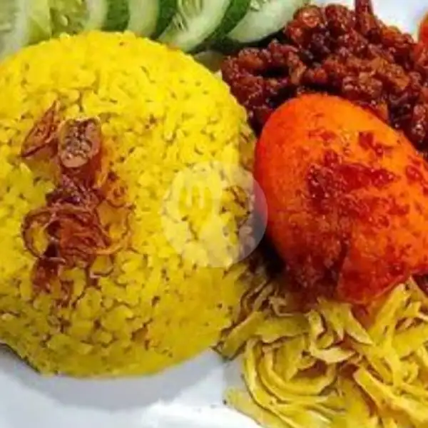 nasi kuning telor rendang | Depot Nasi Campur Mix Max, Karang Asem