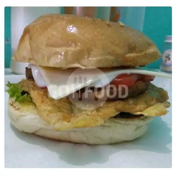 Burger Double Daging Telur Keju | Burger Jumbo, Atletik
