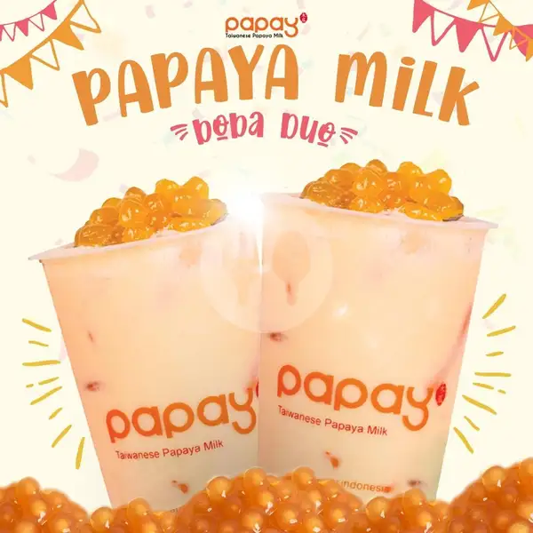Papaya Milk Boba Duo | PAPAY Taiwanese Milk, Green Lake