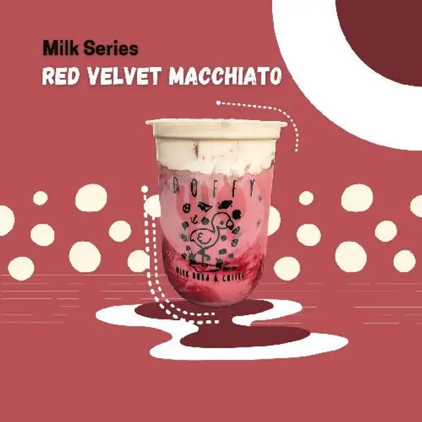 Red Velvet Macchiato (Regular) | Doffy (Milk Boba & Coffee) Di Samping Angkringan Mas Tumin M. Yamin Samarinda