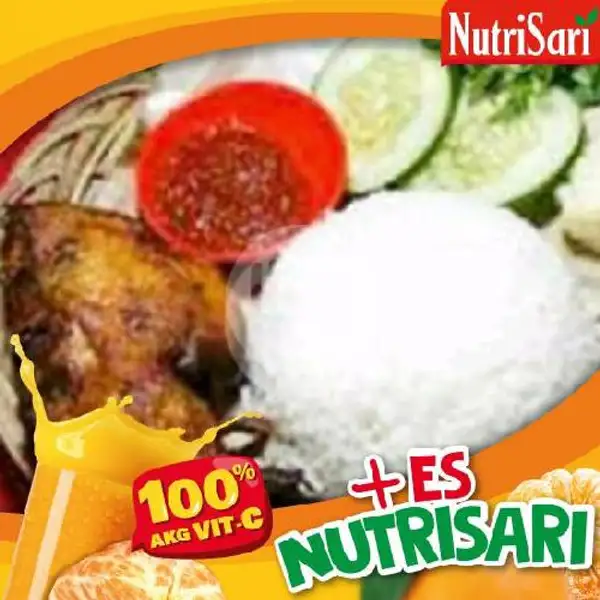 Nasi ayam Bakar + Nutrisari | Ayam Geprek Ibu Julaeha, Garuntang