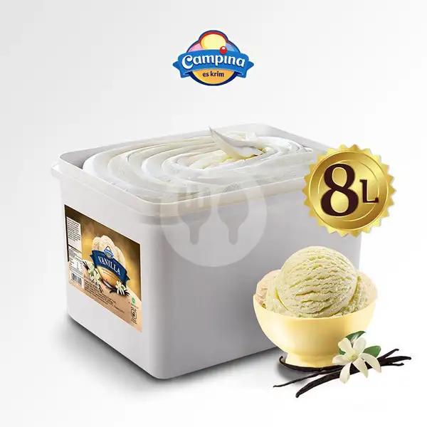 8 Liter Vanilla | Ice Cream Campina, Denspasar