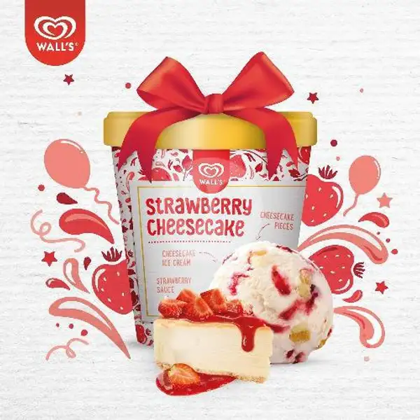 Ice Cream Strawberry Cheese Cake 410ml | Mamih Frozen Food Cirebon, Dwipantara