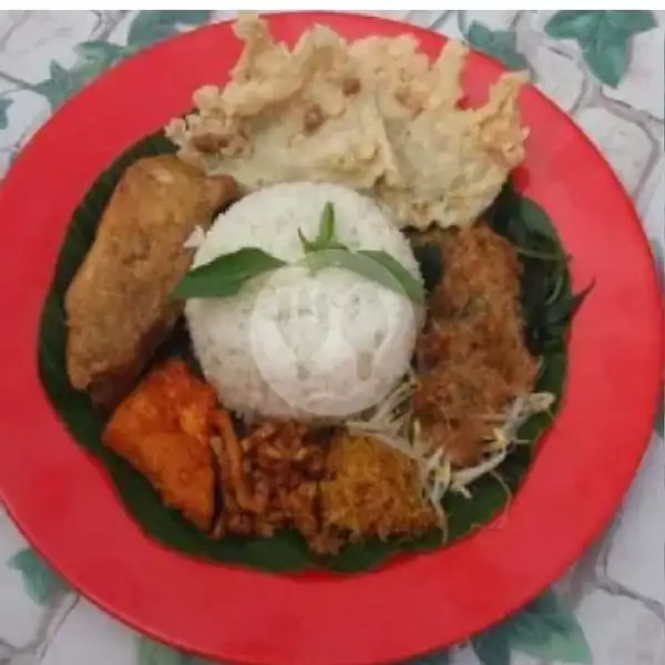 2.Porsi Nasi Pecel + Ayam Goreng + Tahu Bali + Peyek | Special Pecel Khas Madiun, MSH