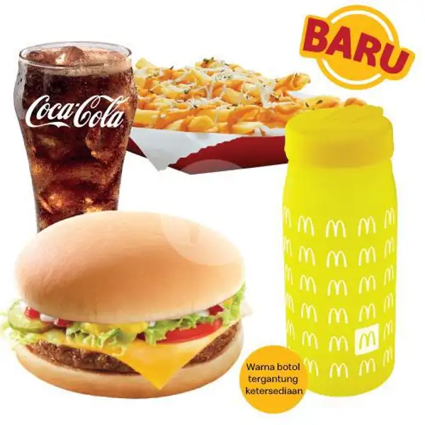 Cheeseburger Deluxe McFlavor Set + Colorful Bottle | McDonald's, Lenteng Agung