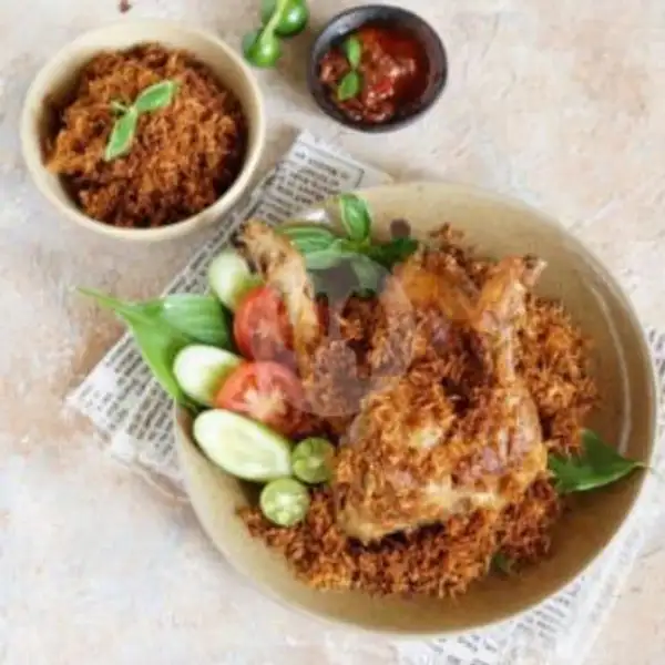 Ayam goreng srundeng (paha) | Siomay dan Batagor Kuah/Kering Pak Eko 1, Bekasi Timur
