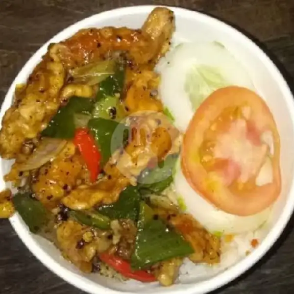 rice bowl ayam lada hitam | Waroeng 86 Chinese Food, Surya Sumantri