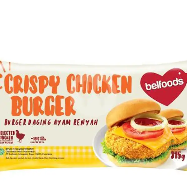 Belfoods Crispy Chicken Burger 315 gr | Huma Frozen Food