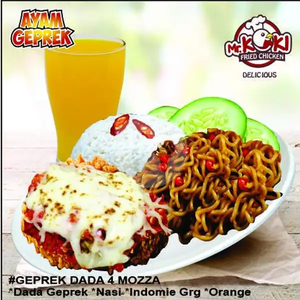 Geprek Moza 4 Dada ( Pilih Sambal Original Atau Matah ) | Mr Koki Fried Chicken, Bukit Kecil