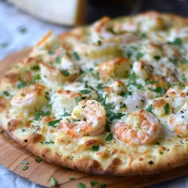 Shrimp Scampi Pizza | Sixtynine Kitchen, Kerobokan