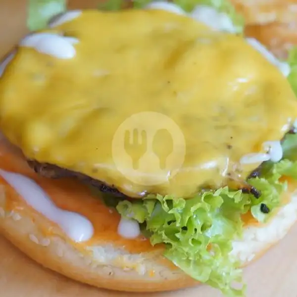 Double Cheeseburger (Double Patty Burger + 2 Lembar Keju Meleleh) | Agamasak Cilok Isi dan Burger, Camar Baru