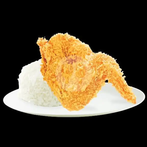 Nasi + Sayap Crispy | Hisana Fried Chicken, Srengseng 1