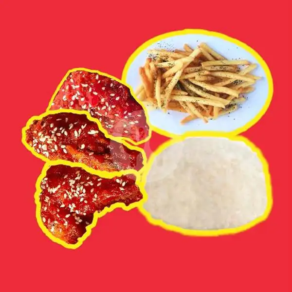 CK Ayam Karamel Combo Ayam 3pcs + Kentang + Nasi | CK Ayam Karamel Samarinda, Wijaya Kusuma