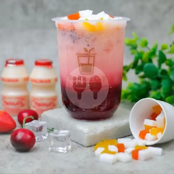 DoeDoe Berries Yakult With Rainbow Jelly | DoeDoe Cup, Cibiuk