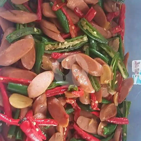 nasi rames + sosis lombok ijo | Warung Katamso, Sidanegara