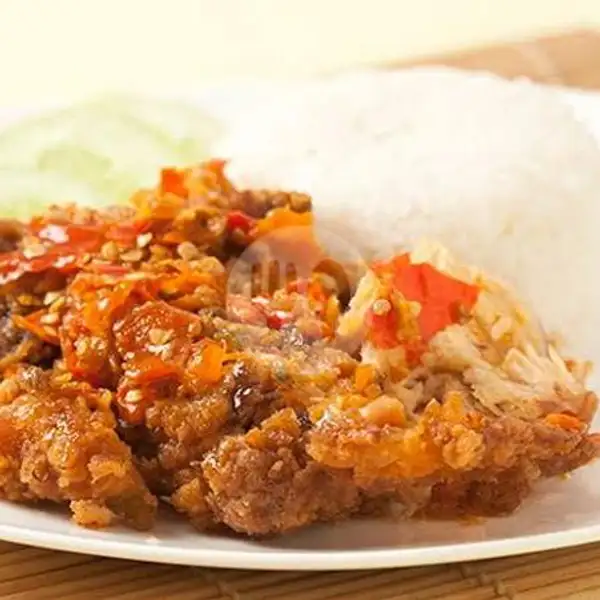 Ayam Geprek + Nasi | Yummy Yaki (Burger, Kebab, Nasi Ayam, Juice), Sanden