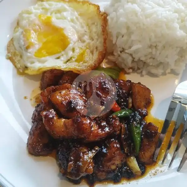 Ayam Lada Hitam + Nasi Putih | Cincai Cafe, Baloi Kusuma