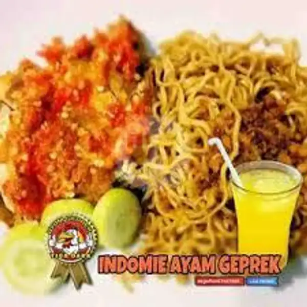 Indomie Ayam Geprek +Es Jeruk | Warung Mama Citra Kota Tegal, Margadana