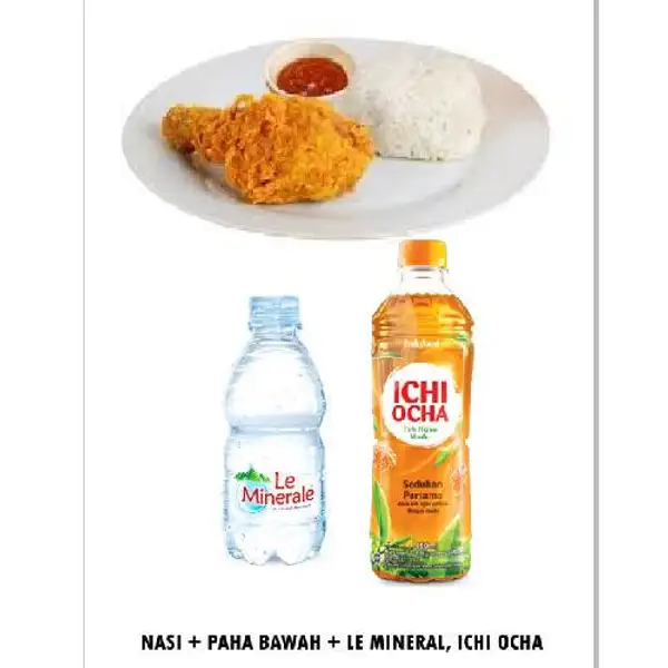 Nasi + Paha Bawah + Le Minerale/ | Orchi Chiken, Depati Hamzah