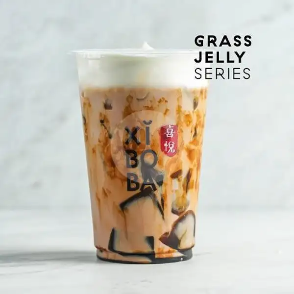 Earl Grey Grass Jelly Milk Tea | Xi Bo Ba, Depok Sawangan