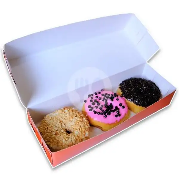Donat Manis Box isi 3 | Gulali Donuts, Pemogan