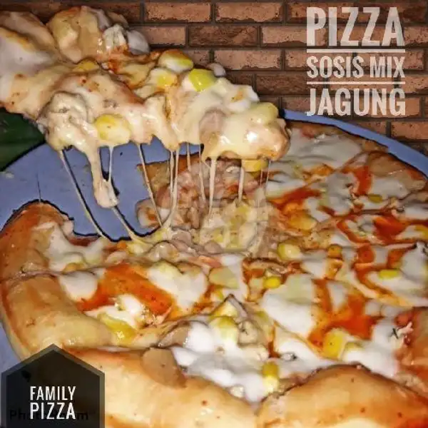 Pizza Sosis Mix Jagung (Keju Mozarella) | Family Pizza, Jeruk Legi