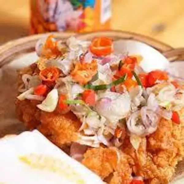 Nasi + Ayam Geprek Sambal Matah + Lalapan | Ayam Geprek Farish, Tlogosari Kulon