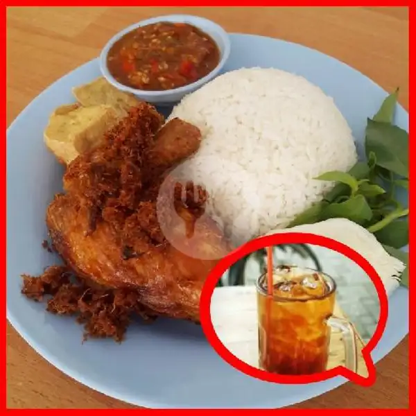 Ayam Penyet + Nasi + Tahu + Teh Obeng + | Hongta Karivan, Lubuk Baja