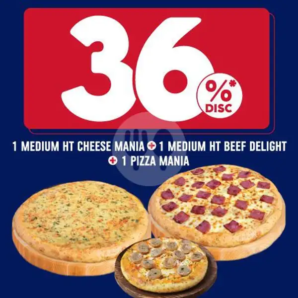 95 Triples - Disc. 36% For 3 Pizza | Domino's Pizza, Kedungdoro