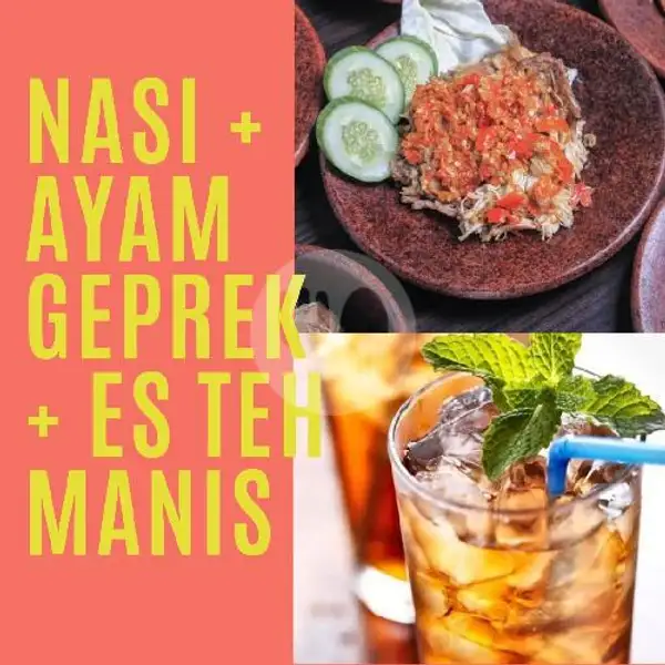 Ayam Geprek + Nasi + Es Teh Manis | Pisang Bakar IJ Kuliner, Padurenan