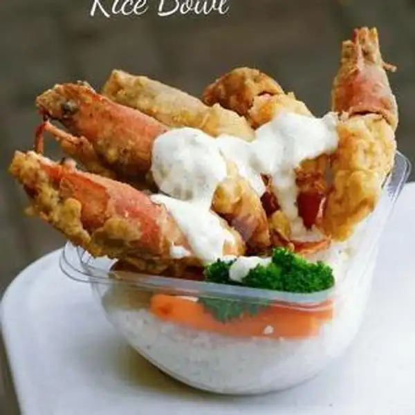 Queen Prawn Rice Bowl | Kepiting Lobster - King Crab Seafood, Sudirman Street