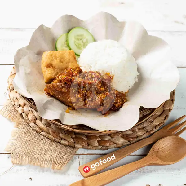 Ayam Kepruk + Nasi | Ayam Goreng Nelongso, Dr Soetomo Gresik