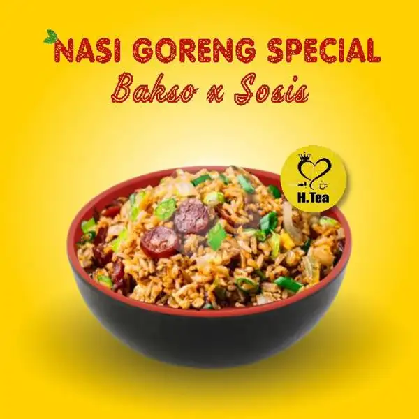 Nasi Goreng Special Bakso + Sosis | H-tea Kalcer Crunch
