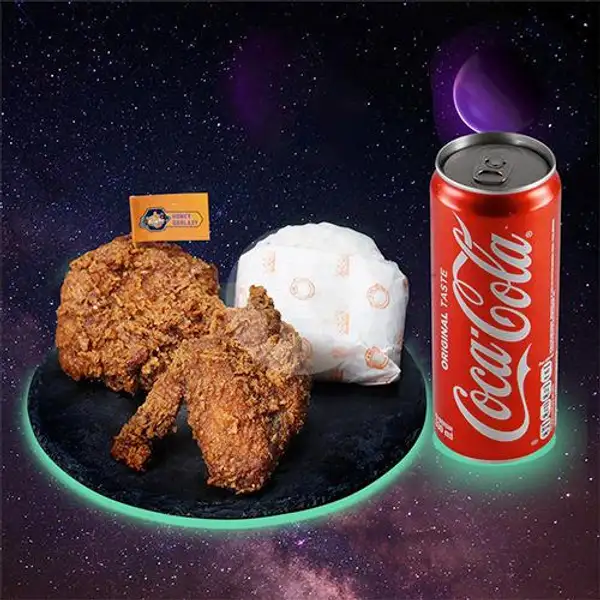 2 Pcs Moon Fried Chicken Rice Set + Coca Cola | Moon Chicken by Hangry, Cikini