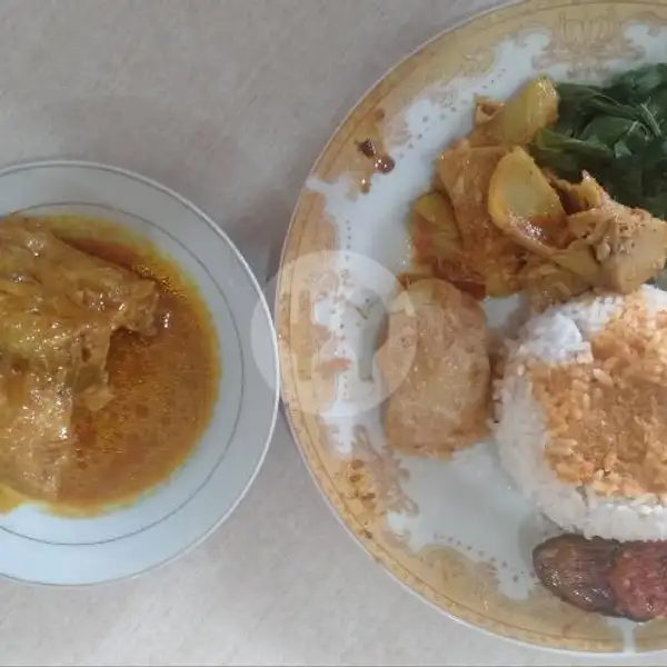 Nasi Ayam Gulai + Perkedel + Terong + Es Teh Manis | RM Padang Marawa, Pinang