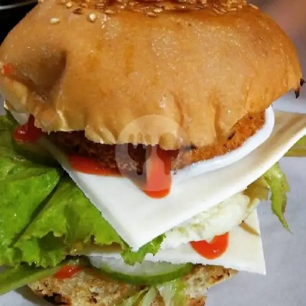 Burger Spesial Keju Ukuran Jumbo | Seafood Ndjedir
