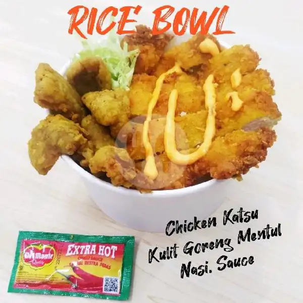 Rice Bowl Chicken Katsu + Kulit Goreng Mentul | Ayam Goreng Kremes Si Cho
